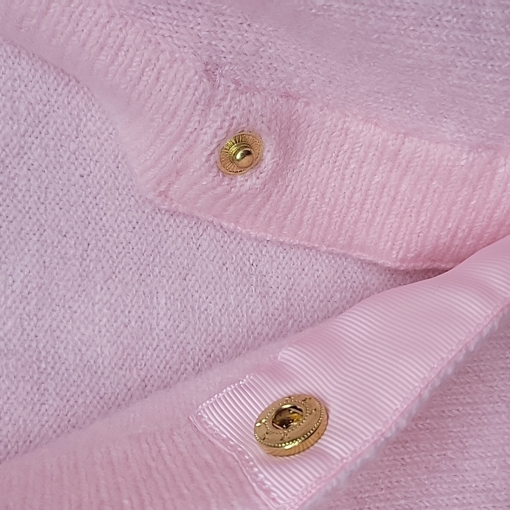 Crown & Ivy Pink Cardigan with Gold Heart Buttons - Picture 4 of 14
